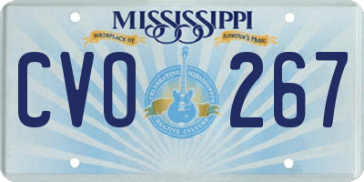 MS license plate CVO267