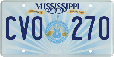 MS license plate CVO270