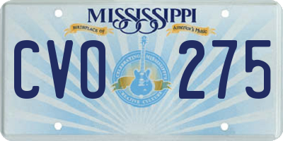 MS license plate CVO275