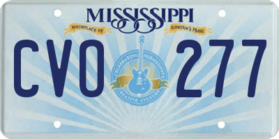 MS license plate CVO277
