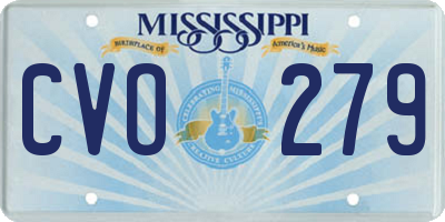 MS license plate CVO279
