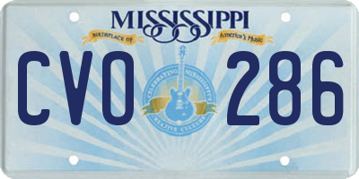 MS license plate CVO286