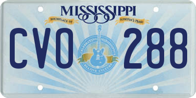 MS license plate CVO288