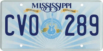 MS license plate CVO289