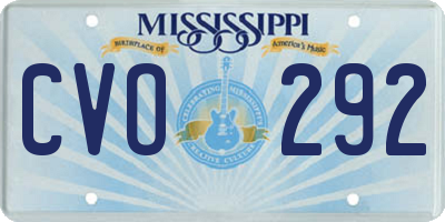 MS license plate CVO292