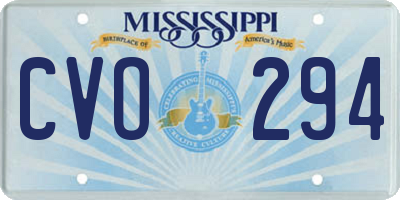 MS license plate CVO294