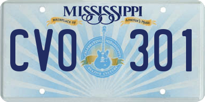 MS license plate CVO301