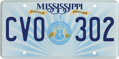 MS license plate CVO302