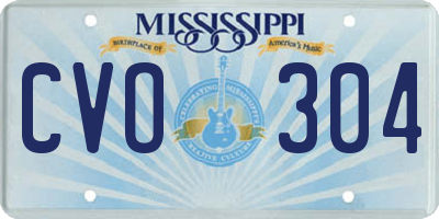 MS license plate CVO304