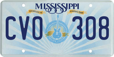 MS license plate CVO308