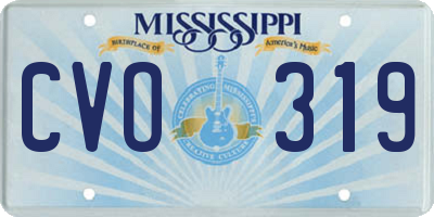 MS license plate CVO319