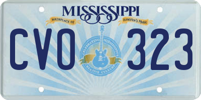 MS license plate CVO323