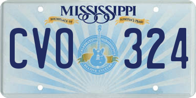 MS license plate CVO324