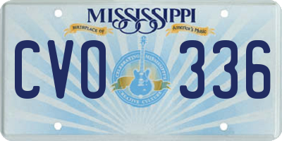 MS license plate CVO336