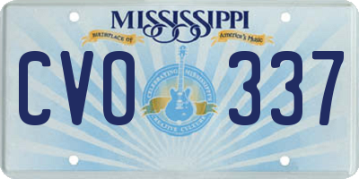 MS license plate CVO337