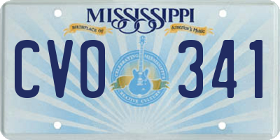 MS license plate CVO341
