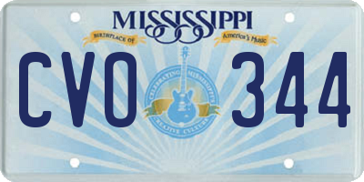MS license plate CVO344