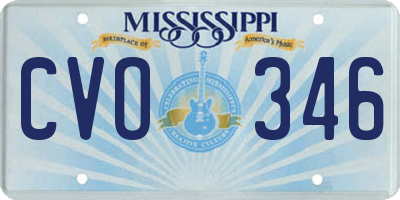 MS license plate CVO346
