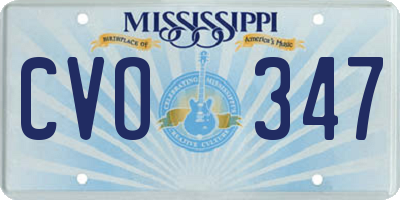 MS license plate CVO347