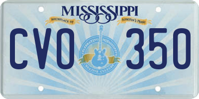 MS license plate CVO350