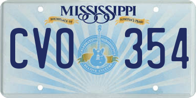 MS license plate CVO354