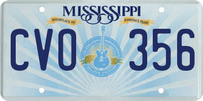 MS license plate CVO356