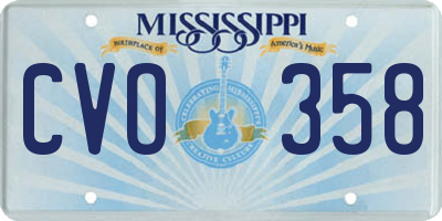MS license plate CVO358