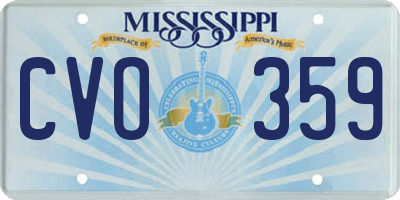 MS license plate CVO359