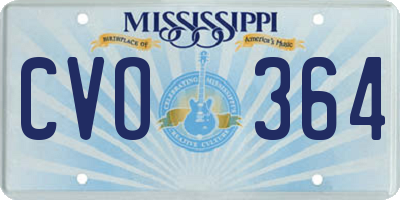 MS license plate CVO364