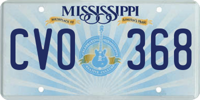 MS license plate CVO368