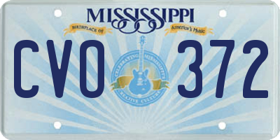 MS license plate CVO372