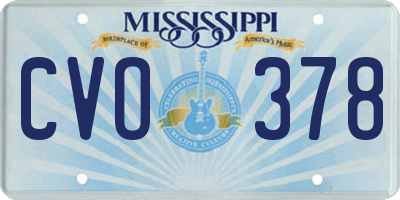 MS license plate CVO378