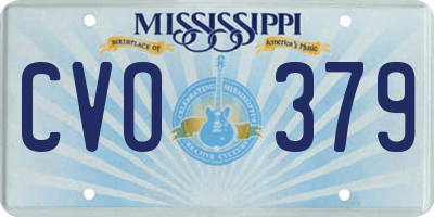 MS license plate CVO379