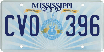 MS license plate CVO396