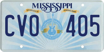 MS license plate CVO405