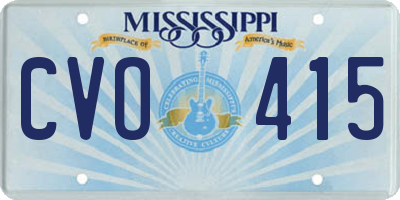 MS license plate CVO415