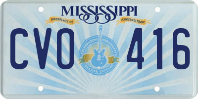 MS license plate CVO416