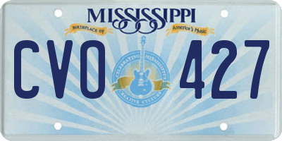 MS license plate CVO427