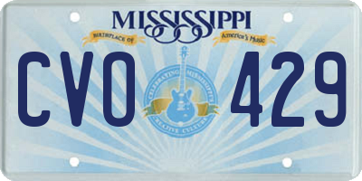 MS license plate CVO429