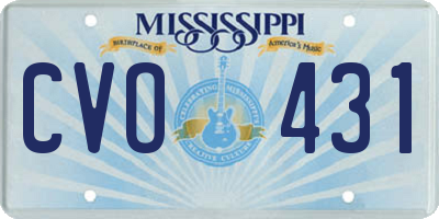 MS license plate CVO431