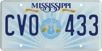 MS license plate CVO433