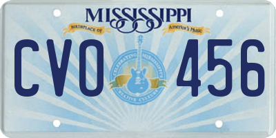 MS license plate CVO456