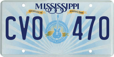 MS license plate CVO470