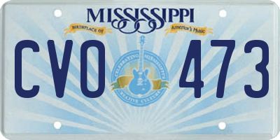 MS license plate CVO473
