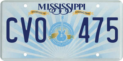 MS license plate CVO475