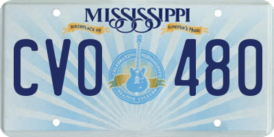 MS license plate CVO480