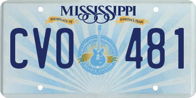 MS license plate CVO481