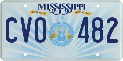 MS license plate CVO482