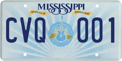 MS license plate CVQ001