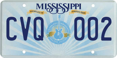 MS license plate CVQ002